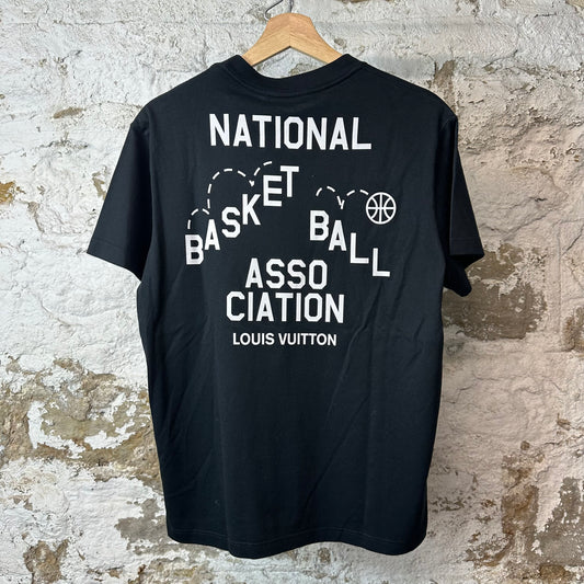 Louis Vuitton White NBA Logo Black T-Shirt Sz S