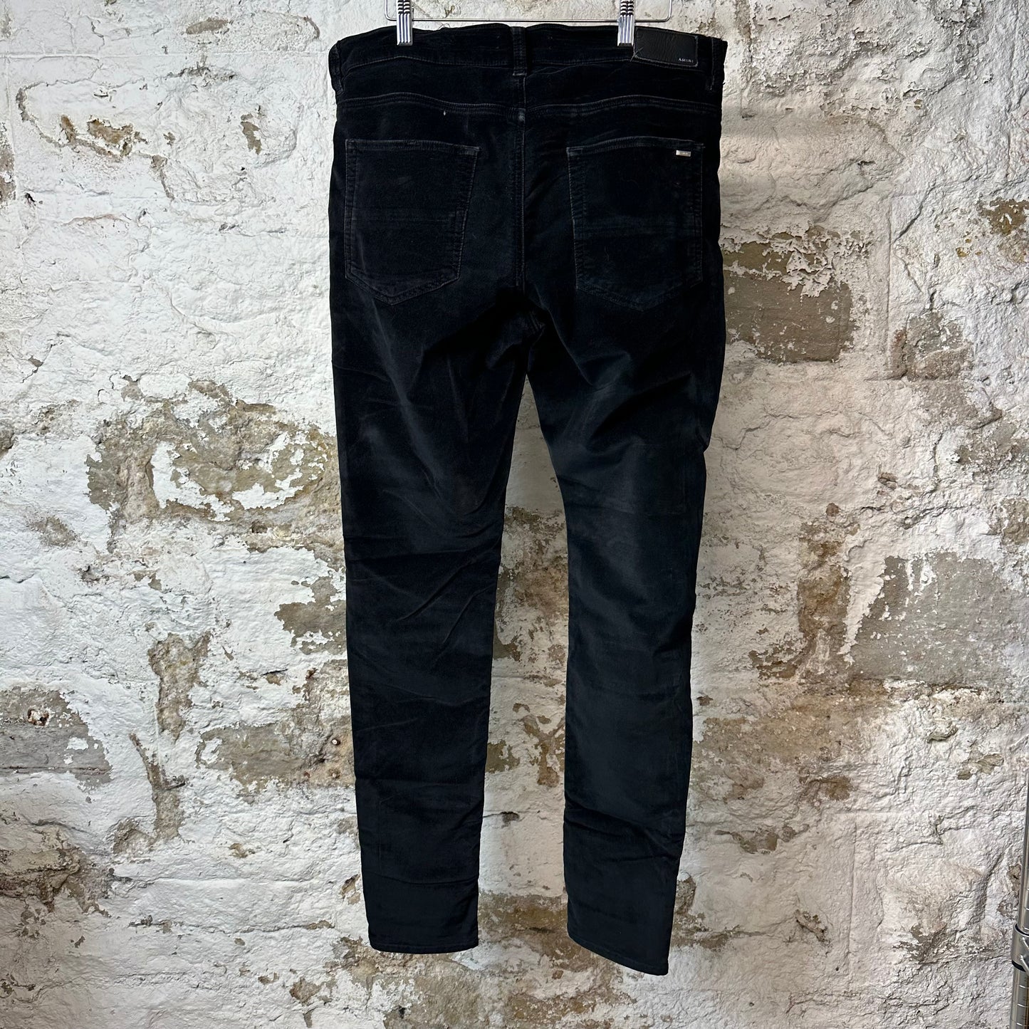 Amiri Plain Black Velour Jeans Sz 36