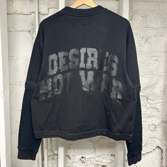 Bottega Desires War Double Layer Thermal Long Sleeve T-Shirt Sz S