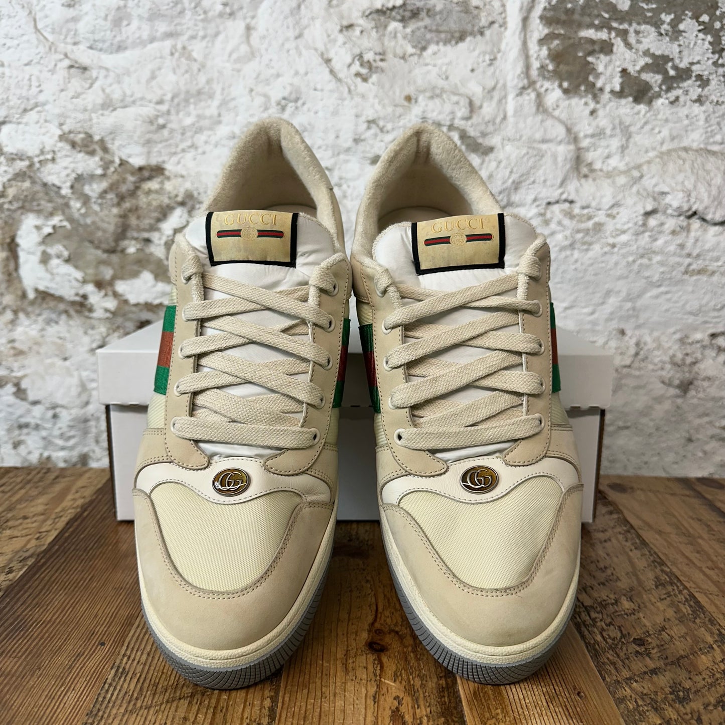 Gucci Screener Tan Cream Sneaker Sz 13 No Box