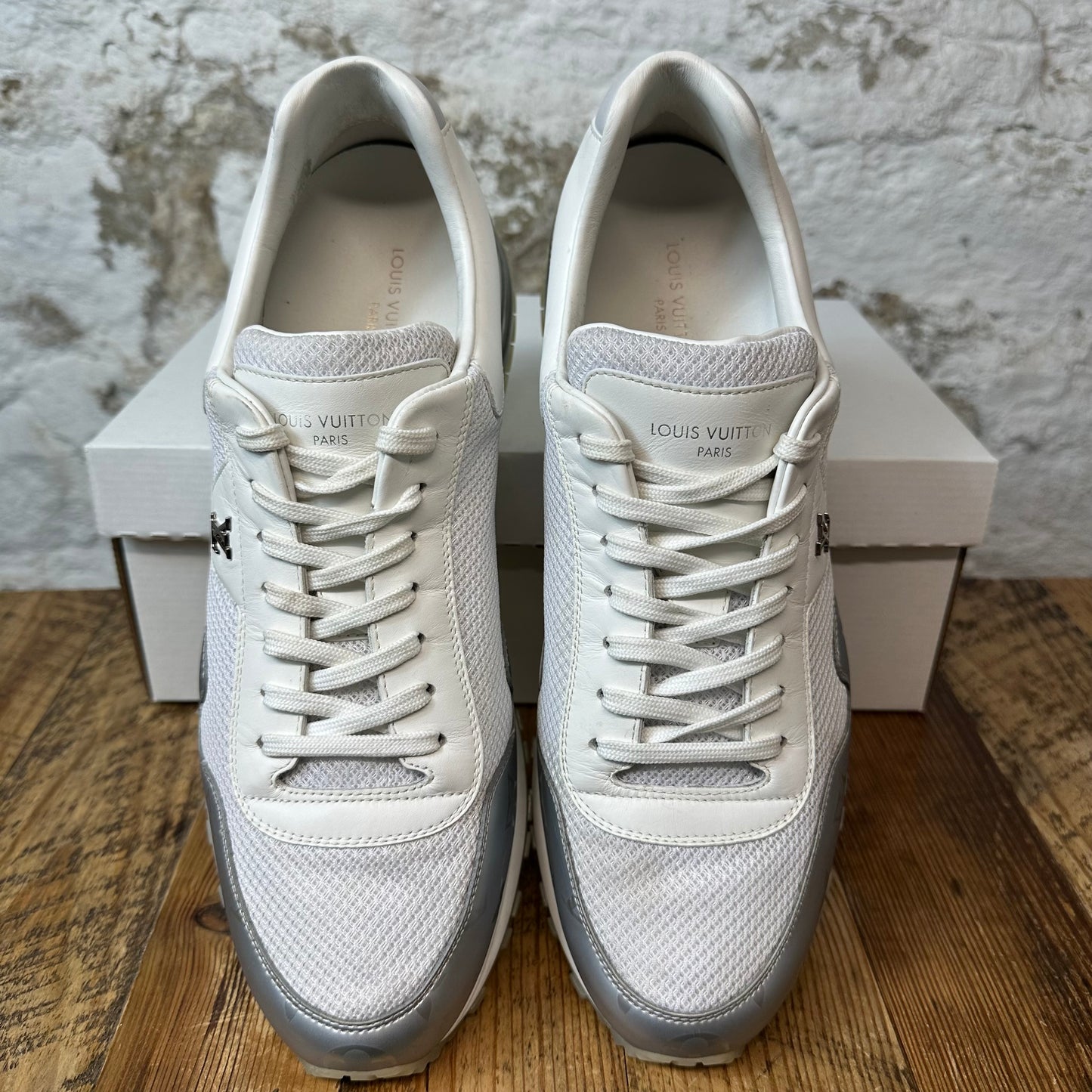 Louis Vuitton Silver White Runaway Sneaker Sz 11 (9.5LV) No Box