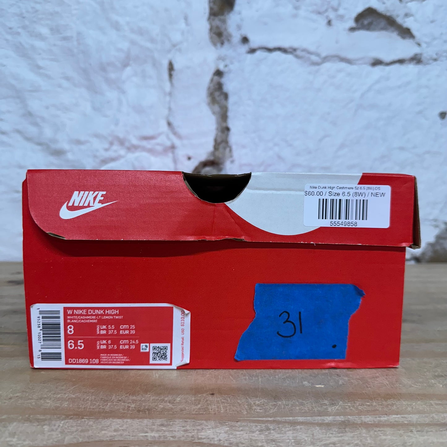 Nike Dunk High Cashmere Sz 6.5 (8W) DS
