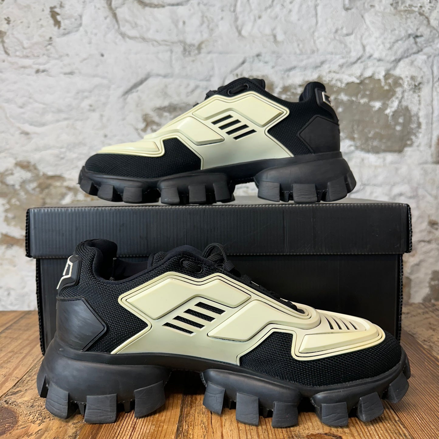 Prada Cloubust Thunder Black White Sneaker Sz 8.5