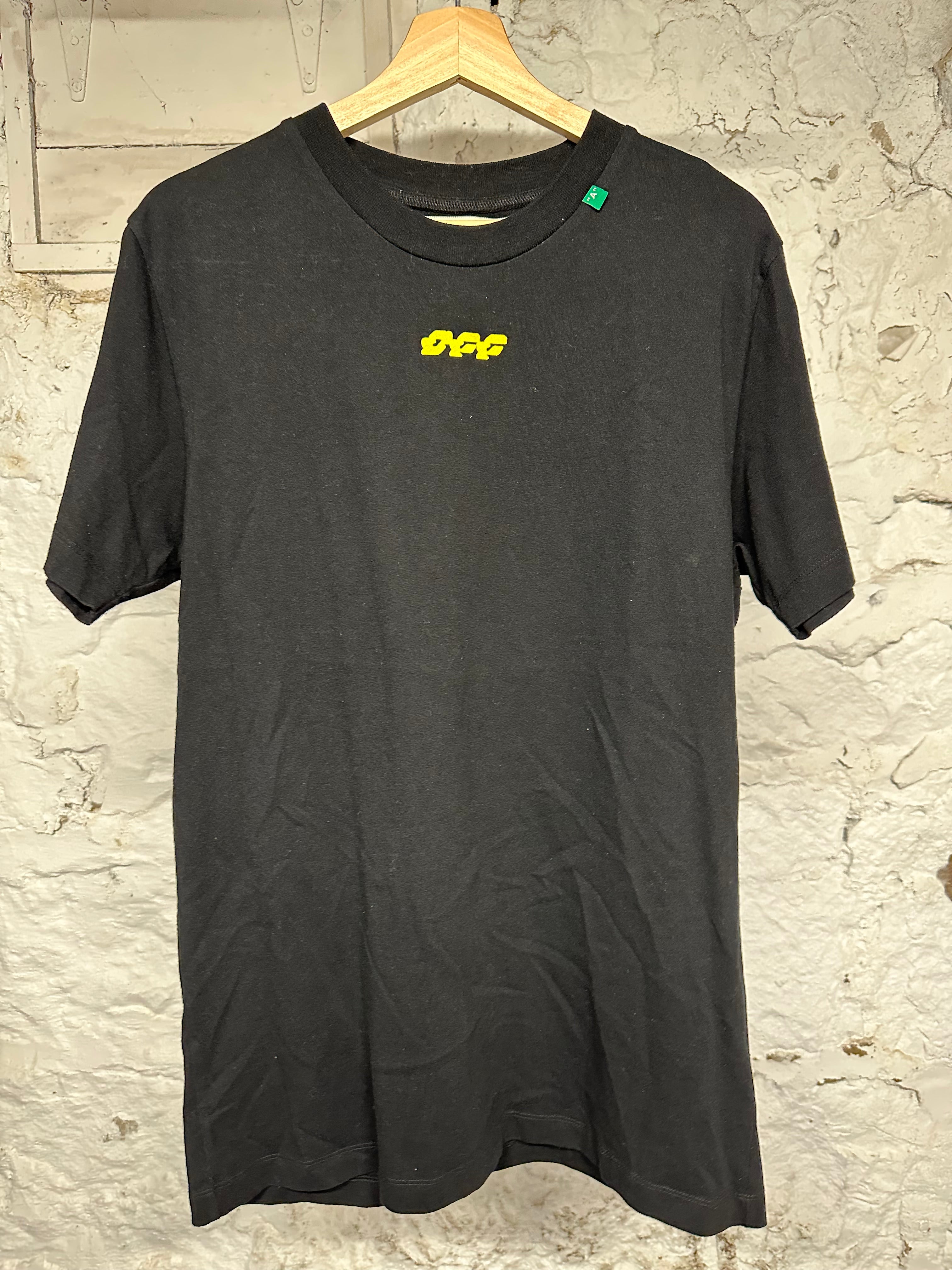Off White Black Yellow T-Shirt Sz M