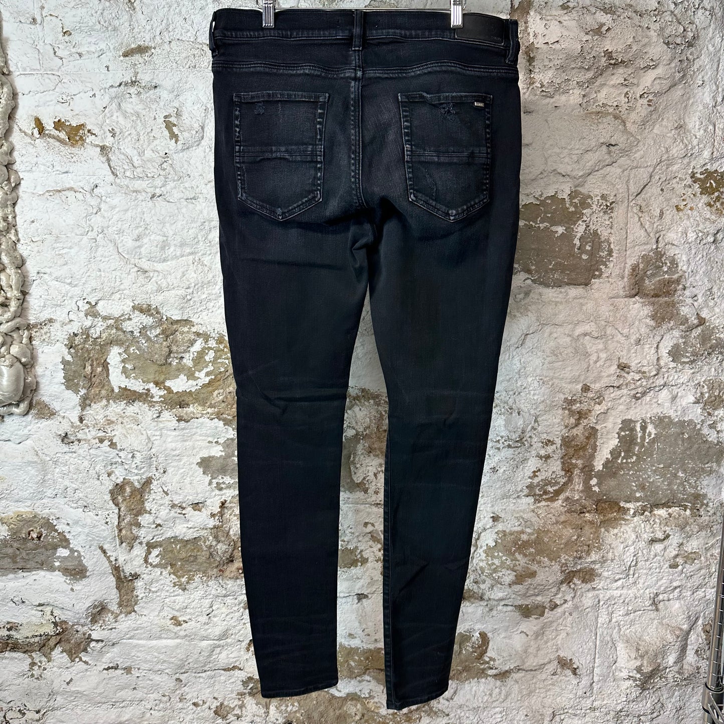Amiri Plain Black Denim Jeans Sz 38