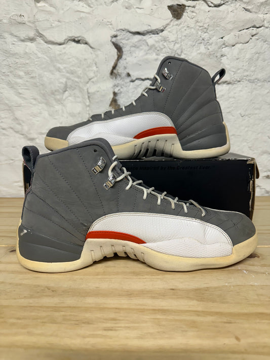 Air Jordan 12 Cool Grey Orange Sz 11.5