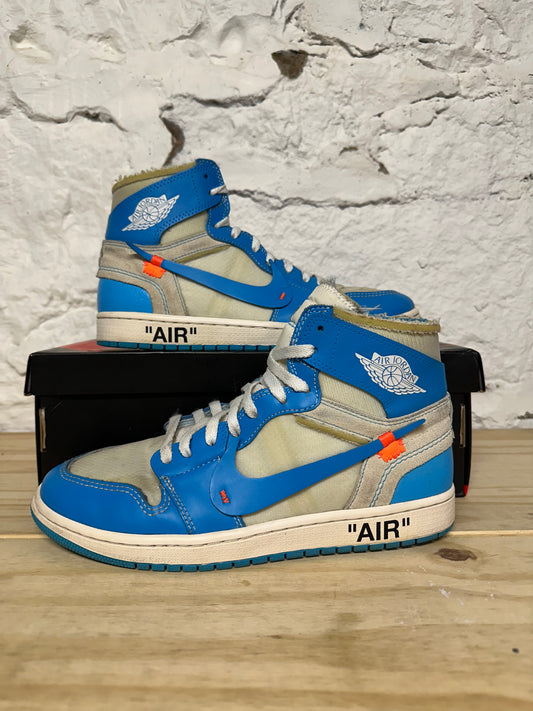 Air Jordan 1 High Off-White University Blue Sz 9.5