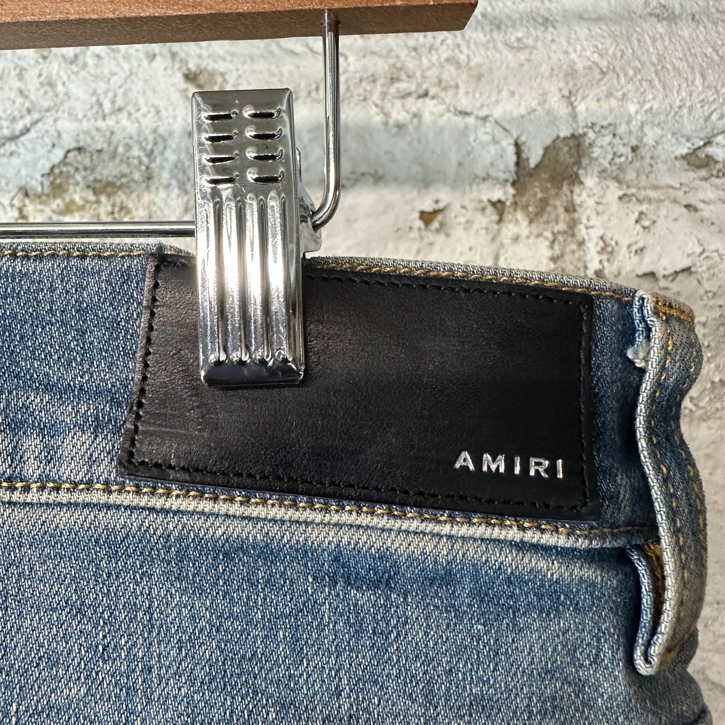 Amiri MX1 Black Multicolor Paisley Blue Denim Jeans Sz 33