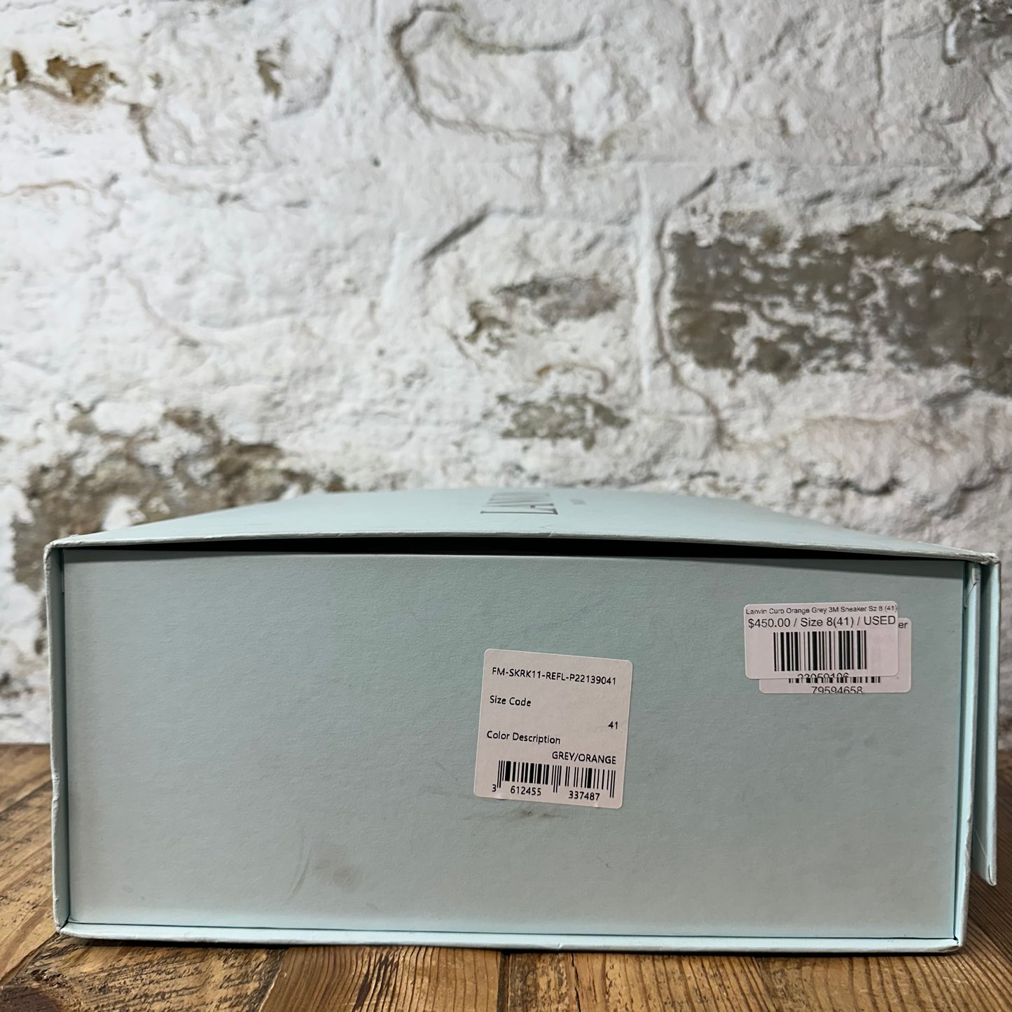 Lanvin Curb Orange Grey 3M Sneaker Sz 8 (41)