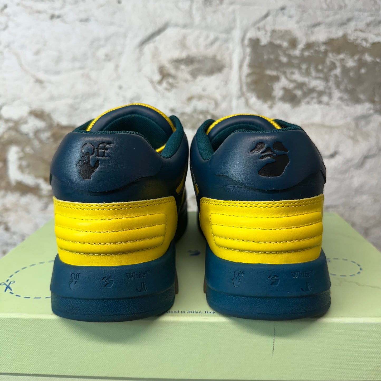 Off-White Out Of Office Yellow Navy Sneaker Sz 10 (43)