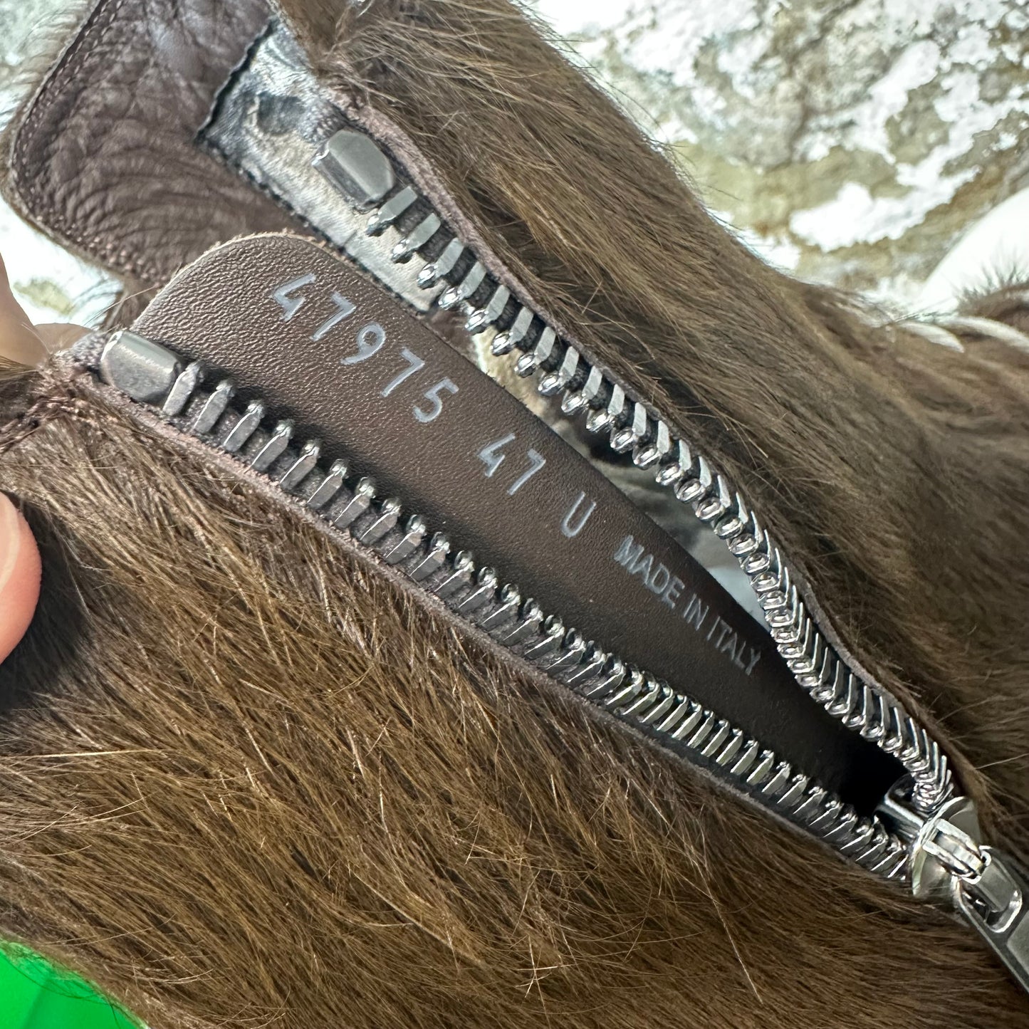 Rick Owens High Brown Pony Hair Milk Sneaker Sz 14 (47)