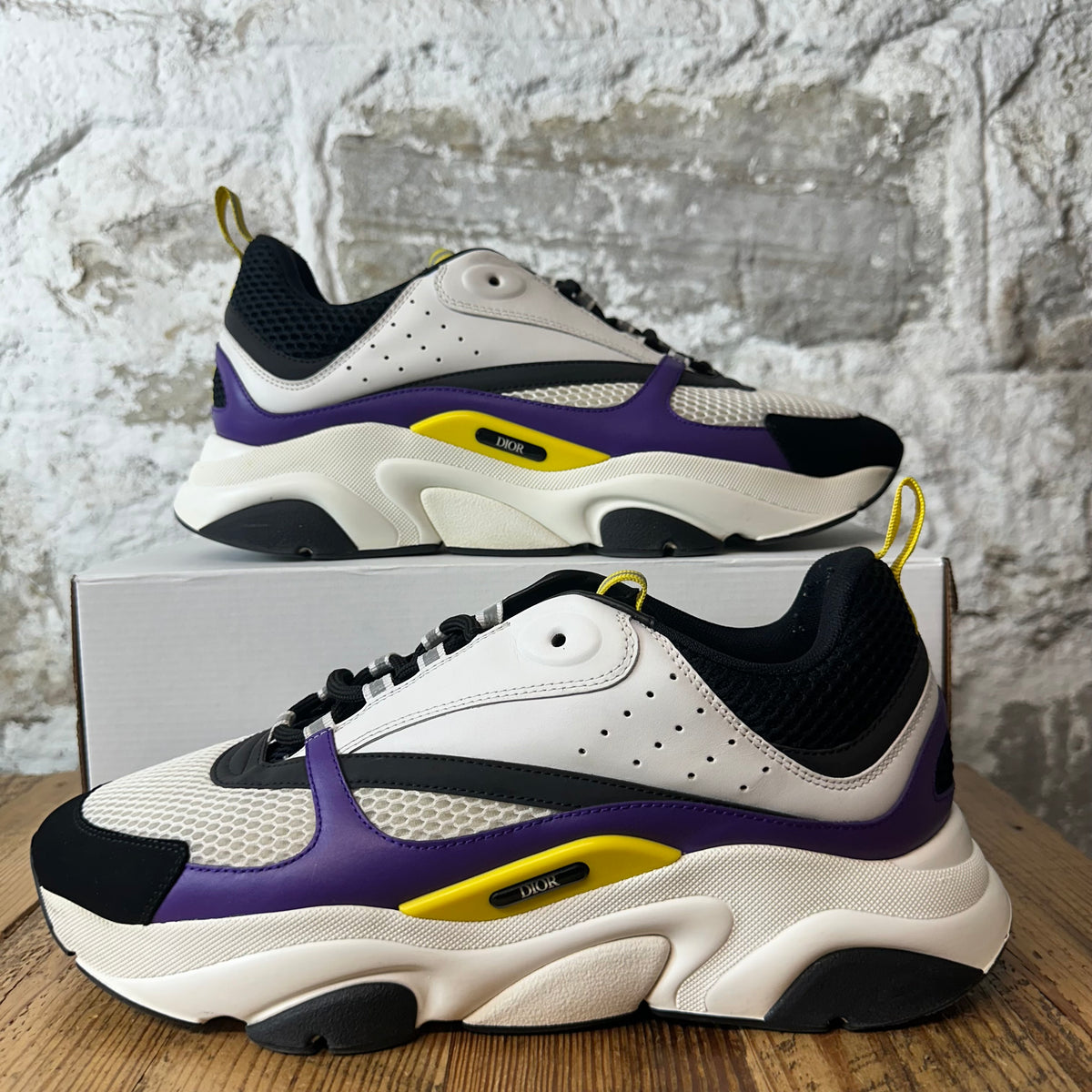 Dior B22 White Black Purple Sneaker Sz 13 (46)
