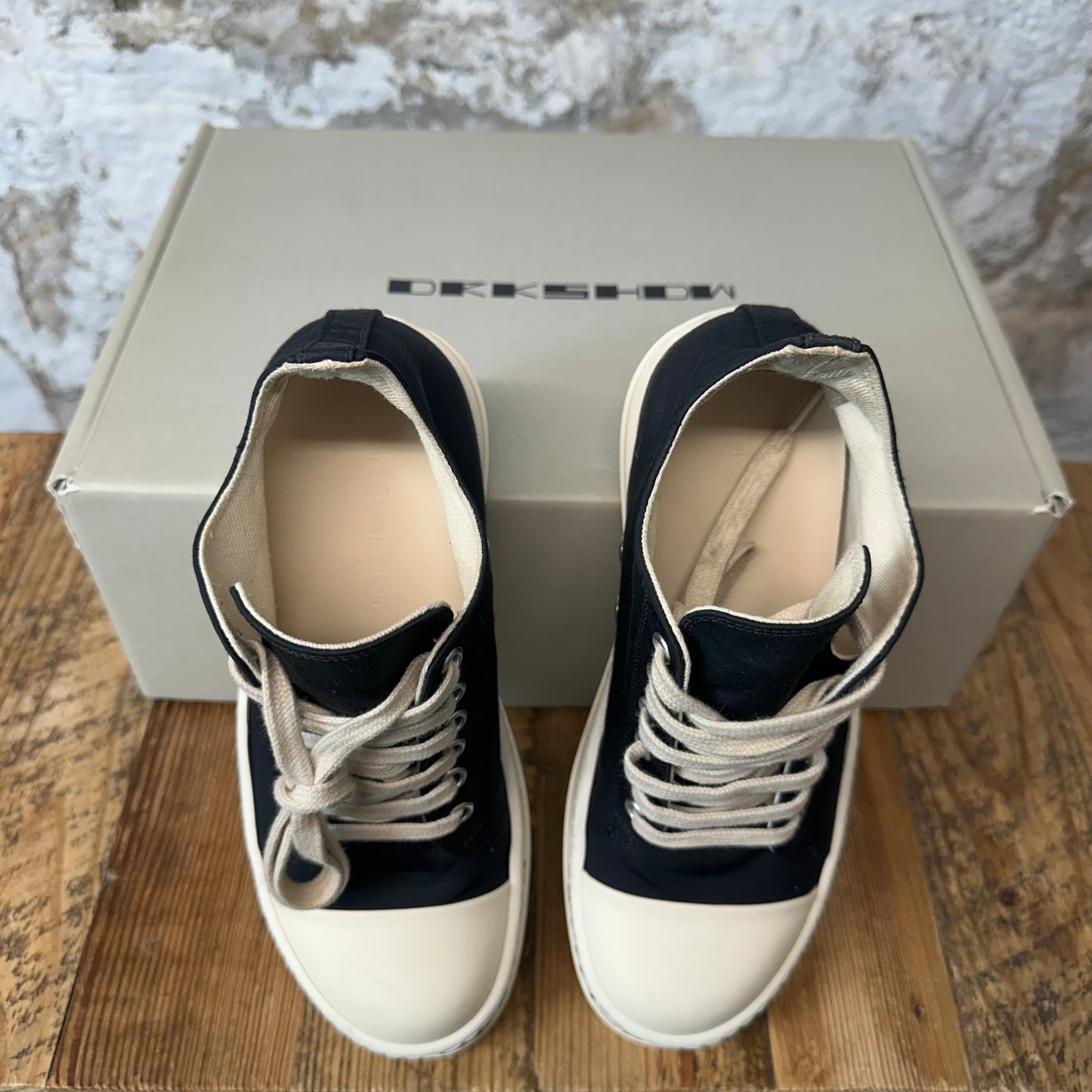 Rick Owens Black Leather Milk Sneaker Sz 5.5 (37.5)