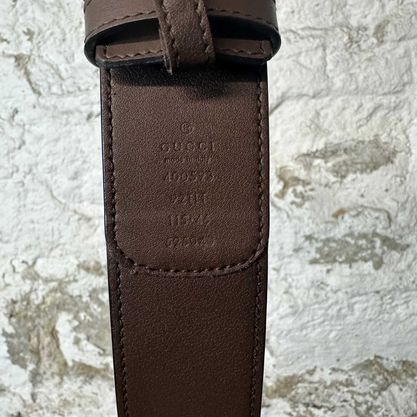 Gucci Brown Monogram Gold GG Belt Sz 115/45