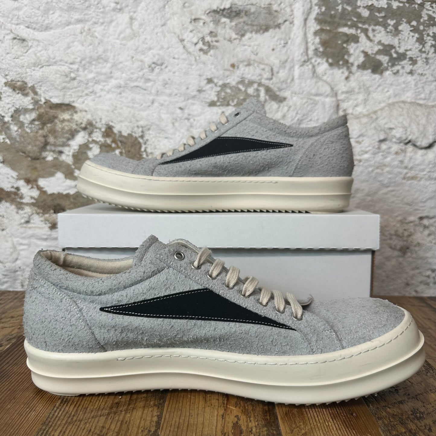 Rick Owens Vintage Gray Suede Milk Sneaker Sz 15 (48) No Box