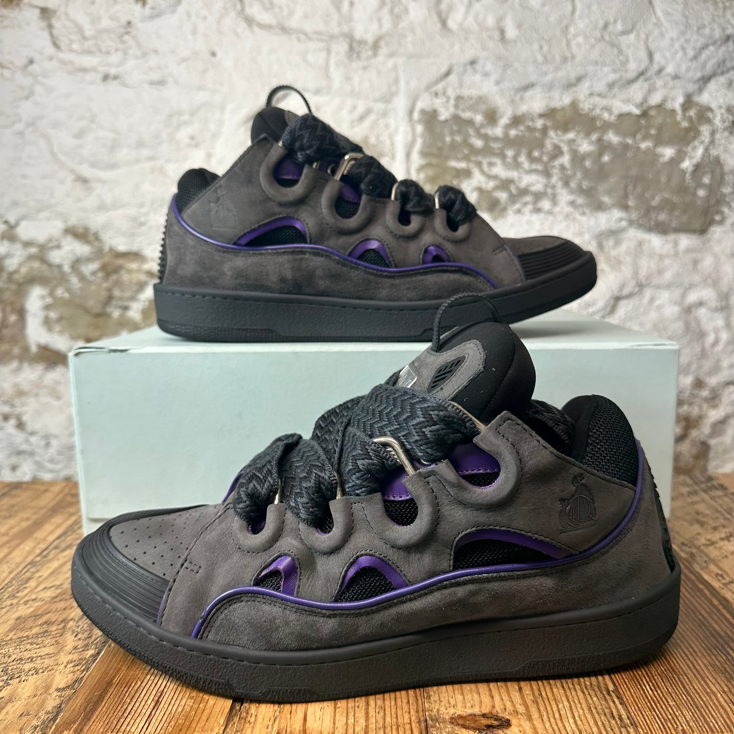 Lanvin Curb Charcoal Purple Sneaker Sz 11 (44)