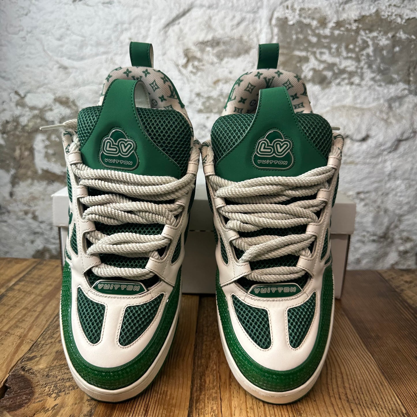 Louis Vuitton Green White Skate Sneaker Sz 12 (10.5LV)
