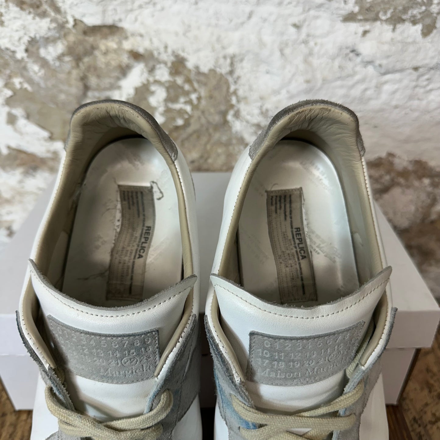 Maison Margiela Replica White Grey Suede Sneaker Sz 15 (48)