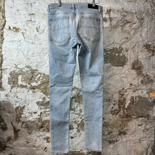 Amiri MX1 Yellow Suede Blue Denim Jeans Sz 32