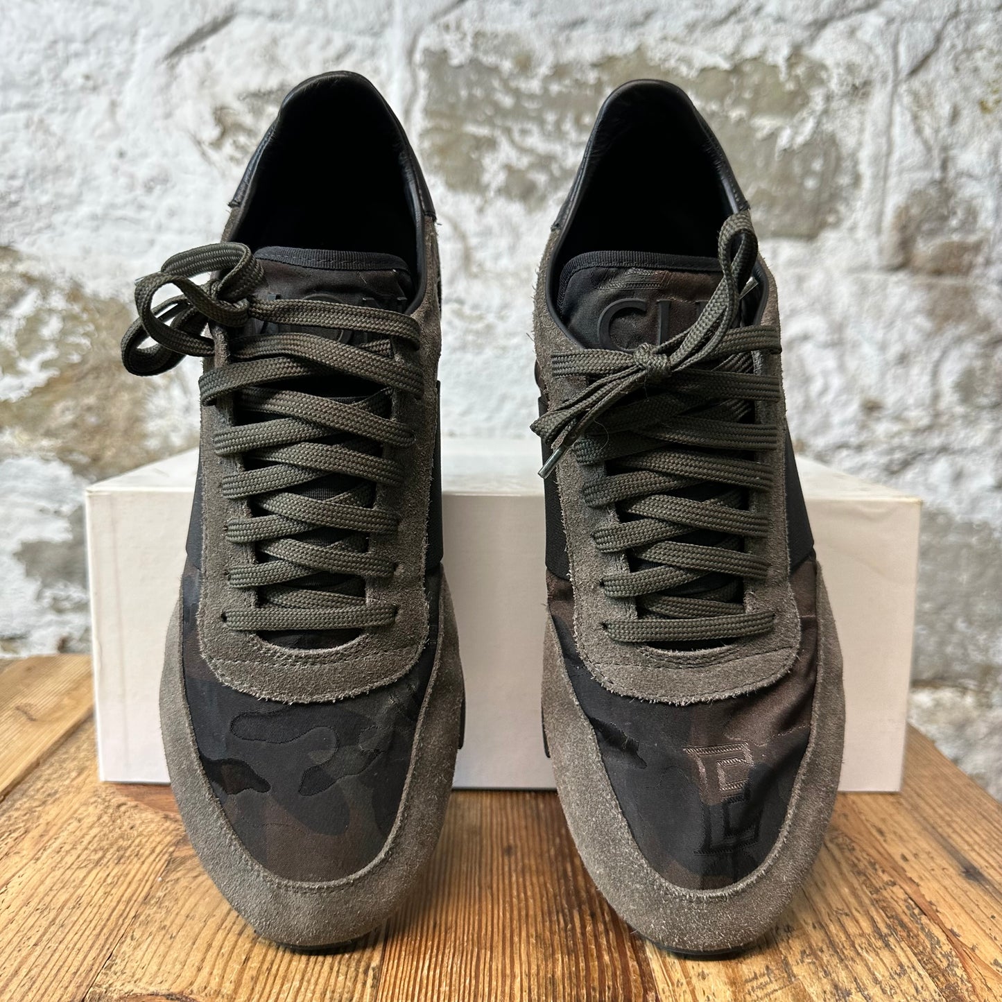Moncler Horase Green Camo Black Sneaker Sz 10 (43)