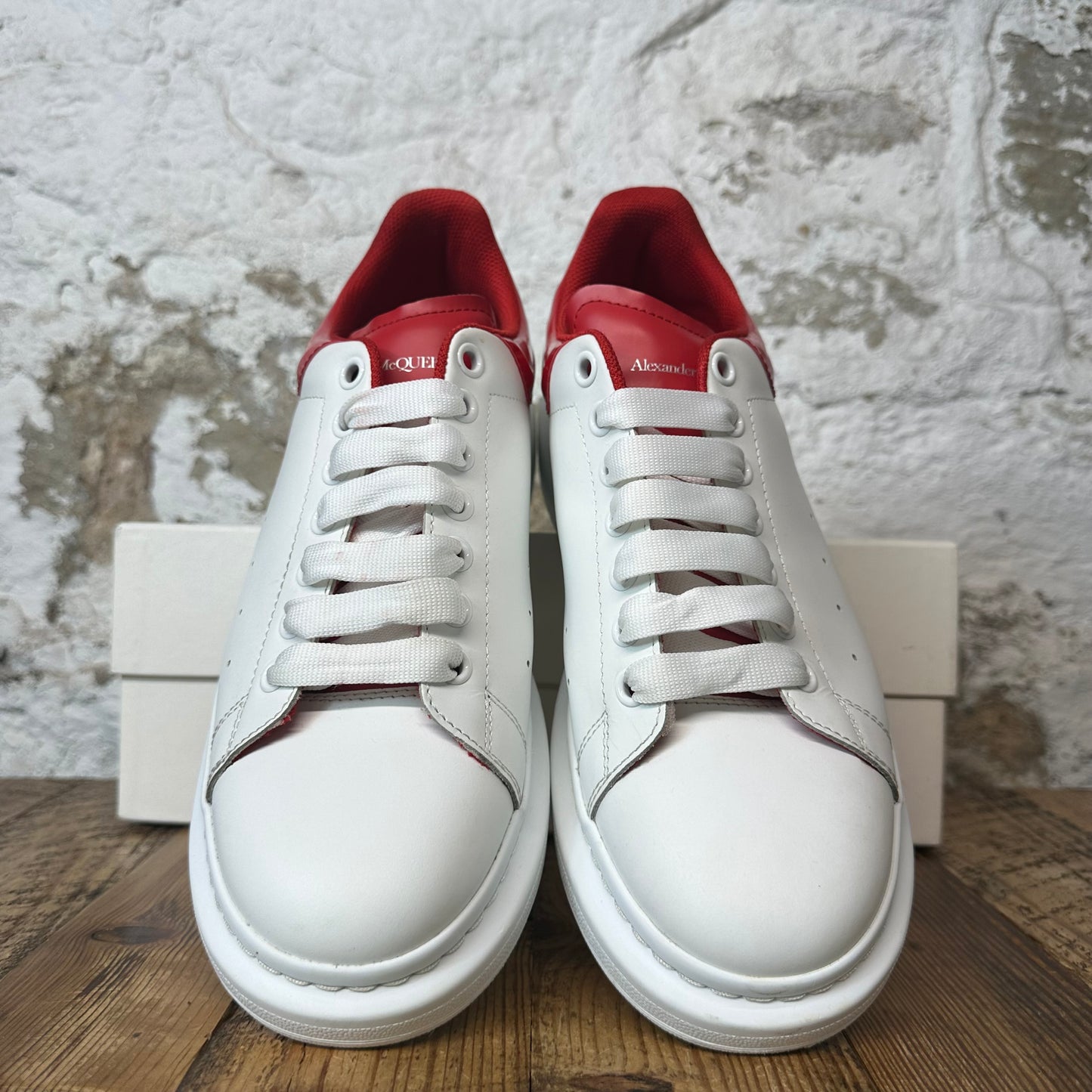 Alexander Mcqueen Red Wax Tab White Sneaker Sz 11 (44)