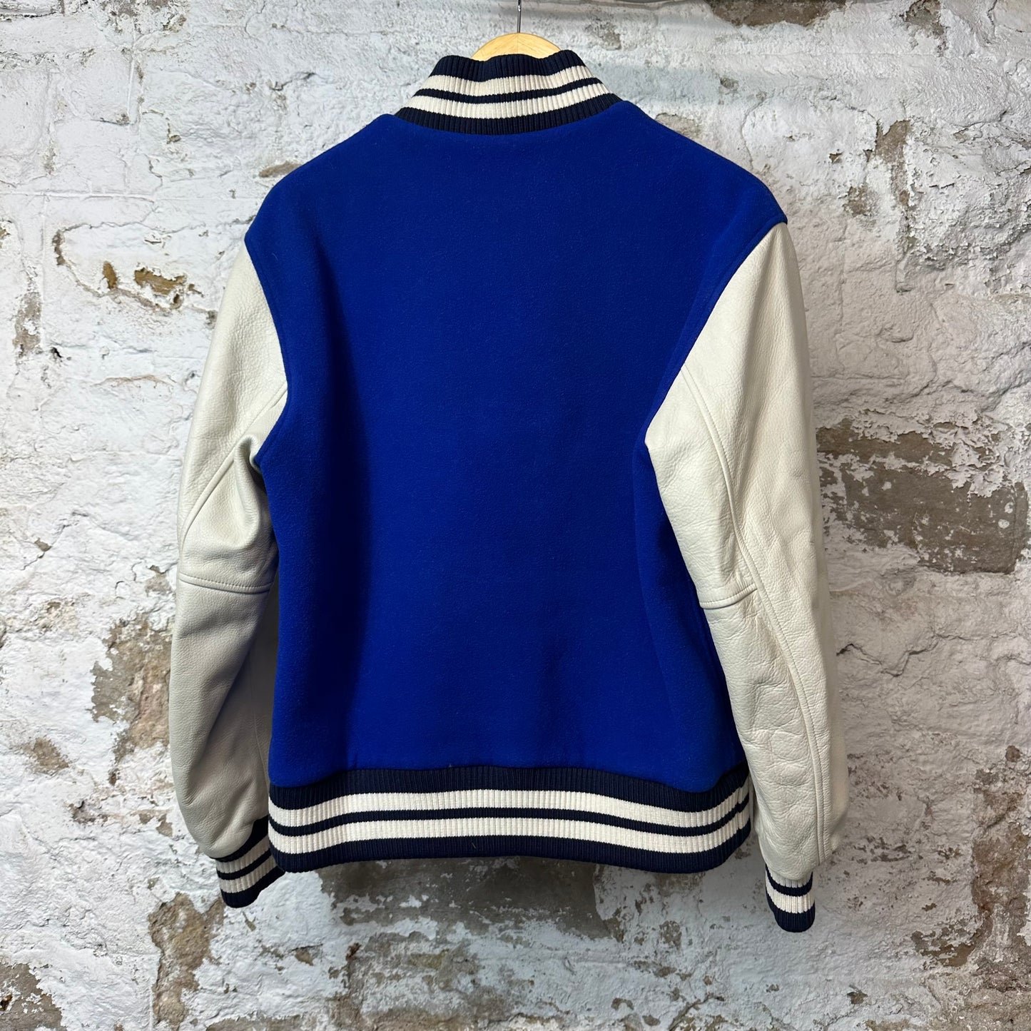 Burberry Felton B Logo Varsity Jacket Blue Sz L (50)