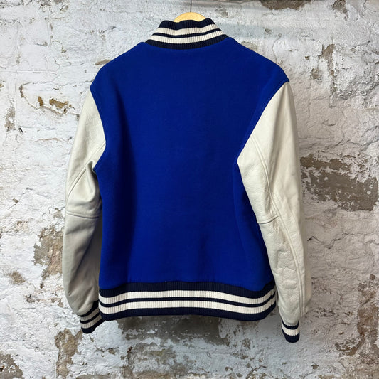 Burberry Felton B Logo Varsity Jacket Blue Sz L (50)