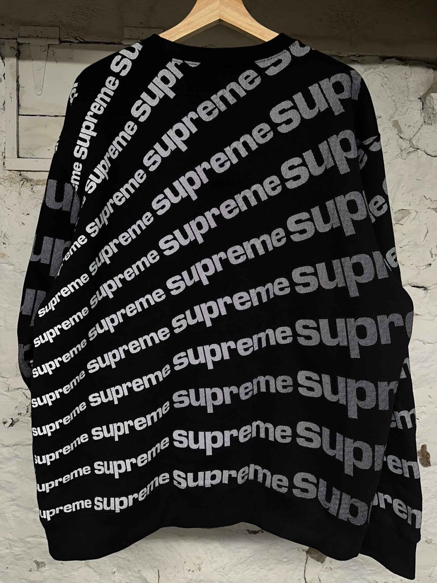 Supreme All Over Print Black Crewneck Sz XL
