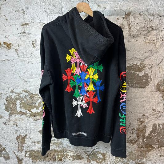 Chrome Hearts Multicolor Crosses Black Hoodie Sz M
