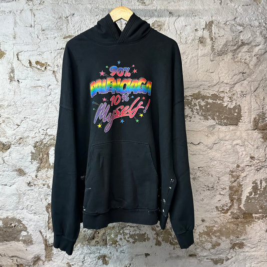 Balenciaga 90/10 Slogan Hoodie Black Sz XL (4)