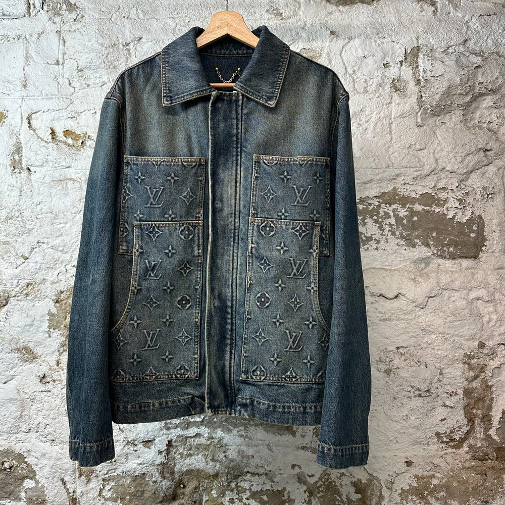 Louis Vuitton Denim Monogram Workwear Jacket Sz M (48)