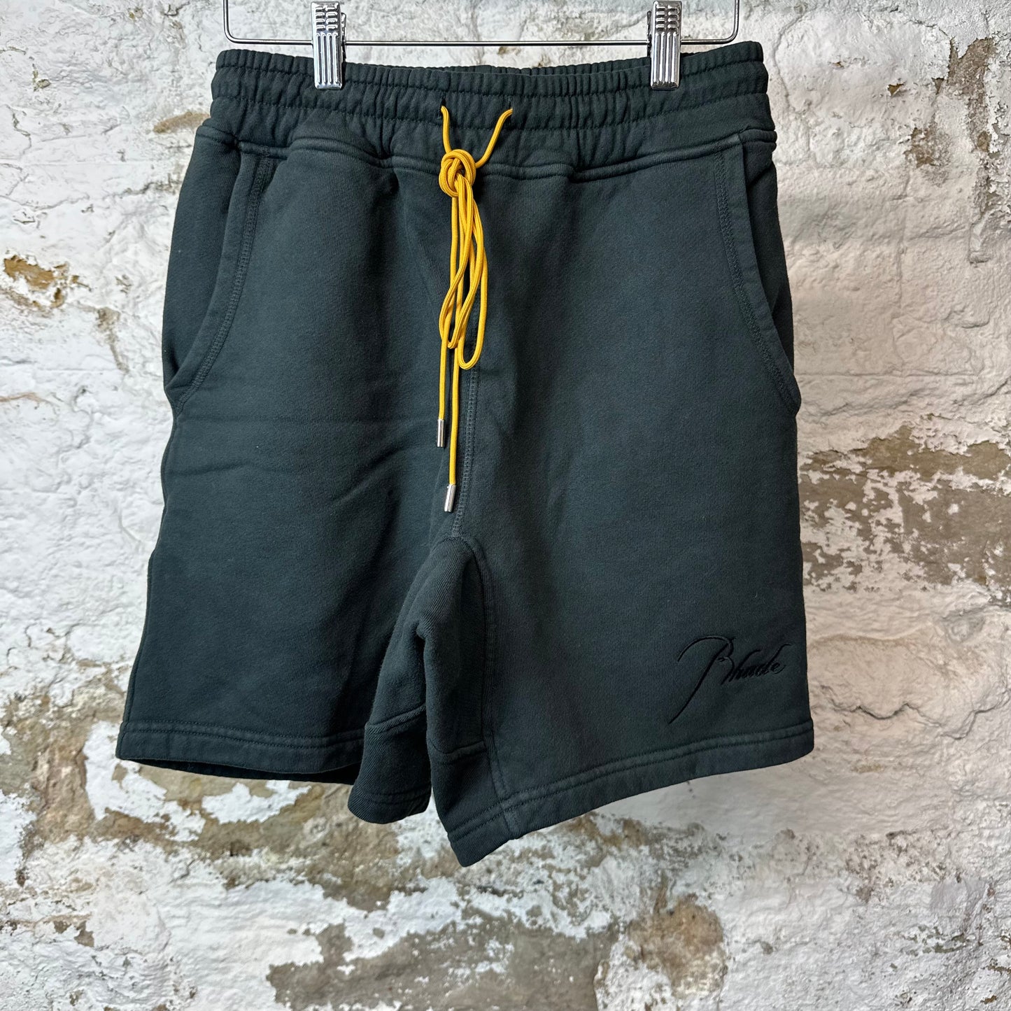 Rhude Black Script Black SweatShorts