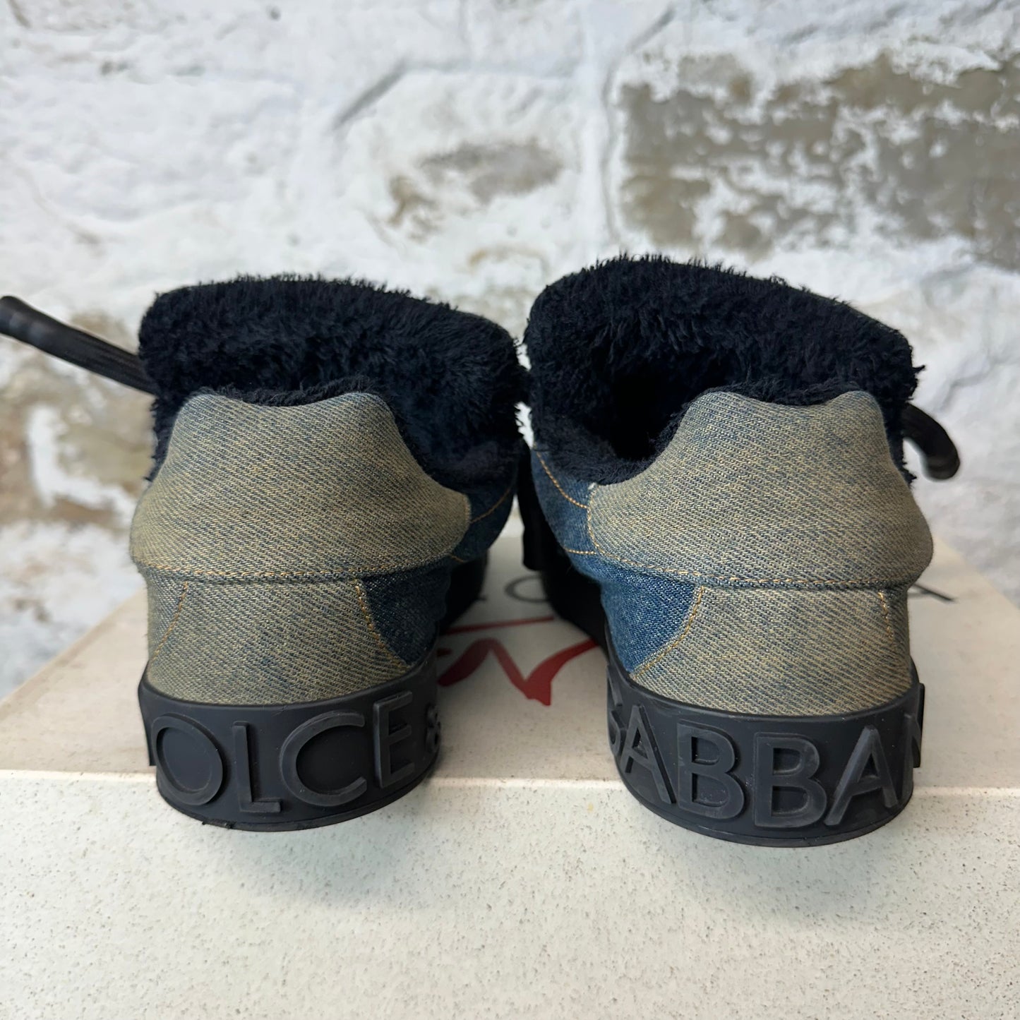 Dolce Gabbana Patchwork Denim Portofino Sneaker Sz 10 (43)