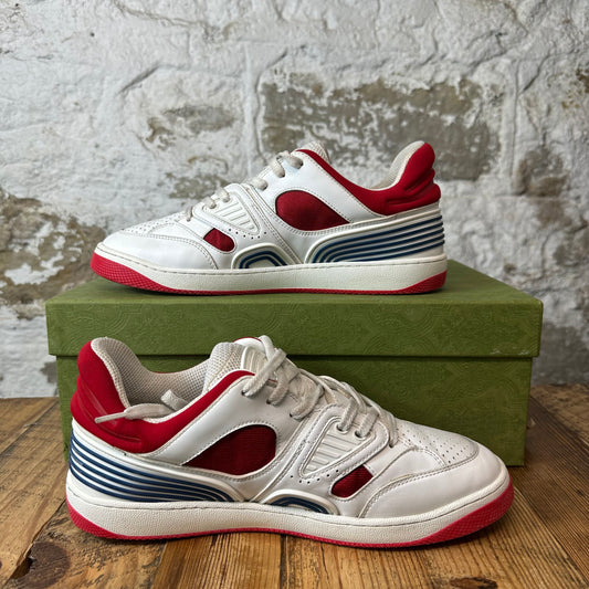 Gucci White Demetra Red Basket Sneaker Sz 8
