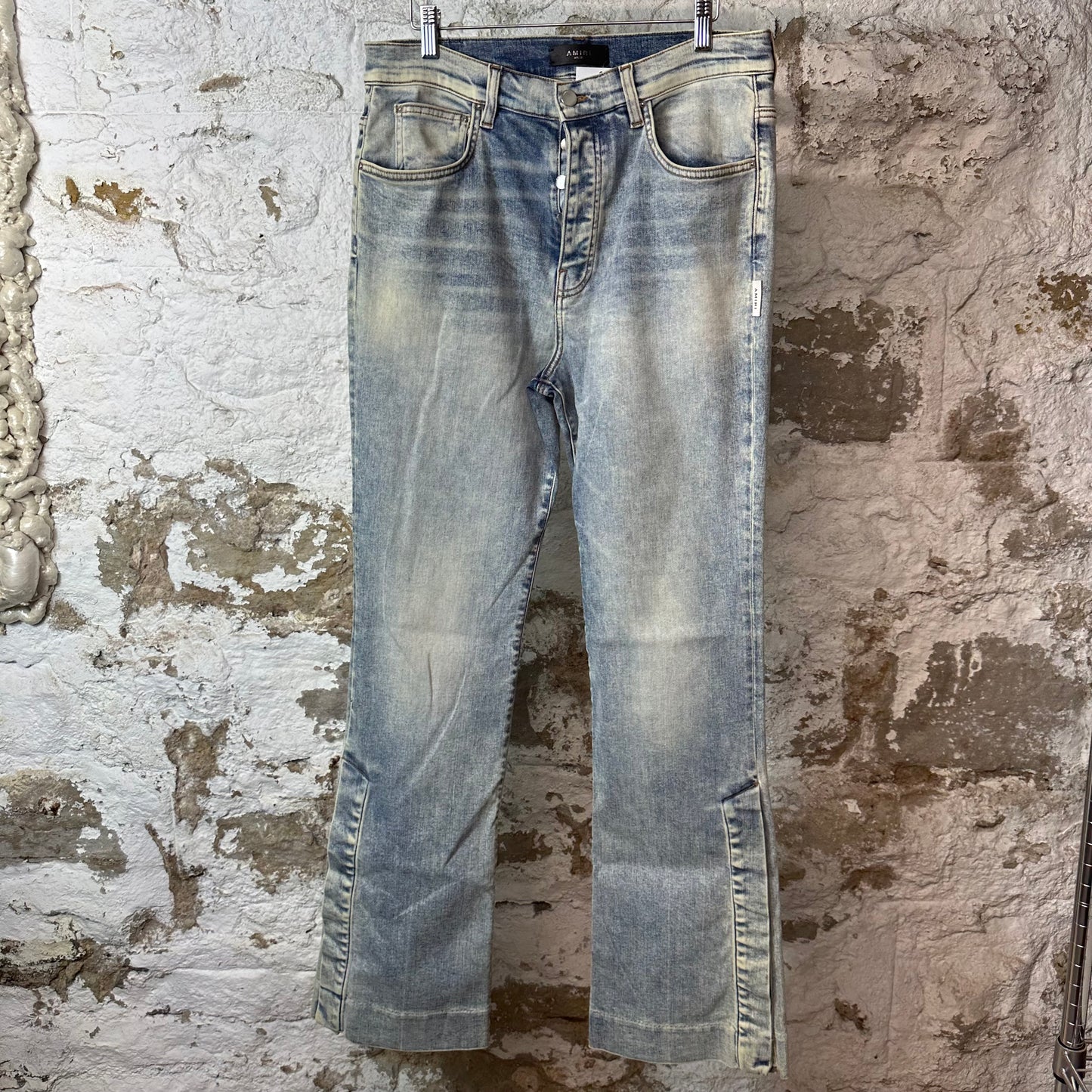 Amiri Plain Washed Blue Flare Denim Jeans Sz 31