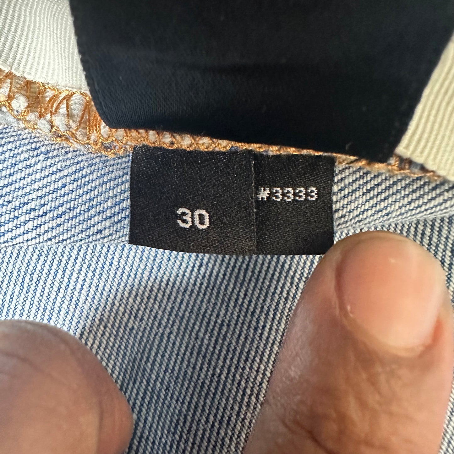 Amiri MX1 Camo Spell Blue Denim Jeans Sz 30