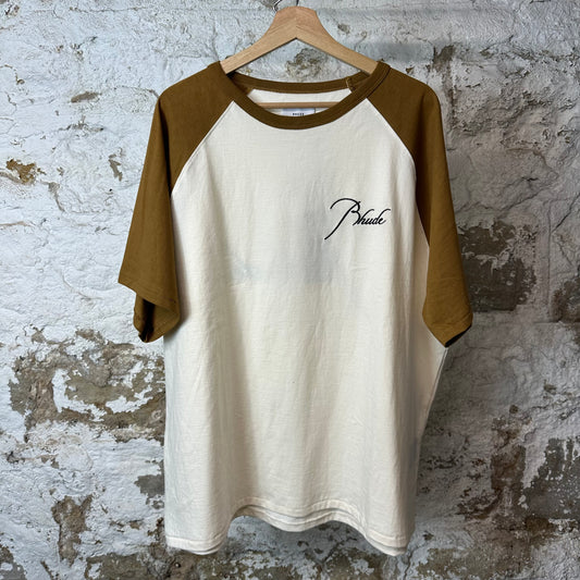 Rhude Brown White Raglan T-shirt Sz XL DS