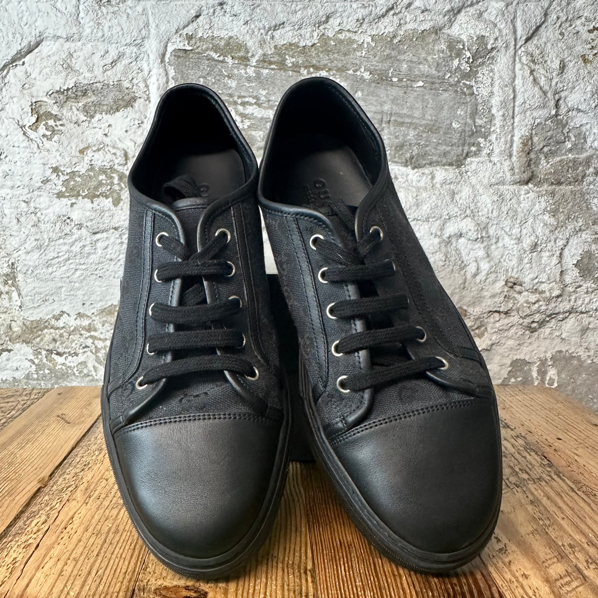 Gucci Black GG Monogram Sneaker Sz 8.5