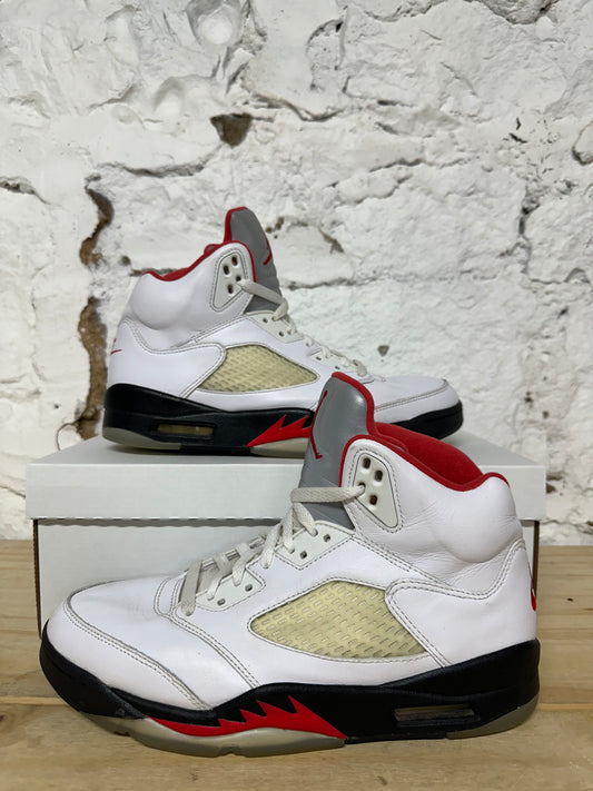 Air Jordan 5 Fire Red Silver Tongue Sz 9