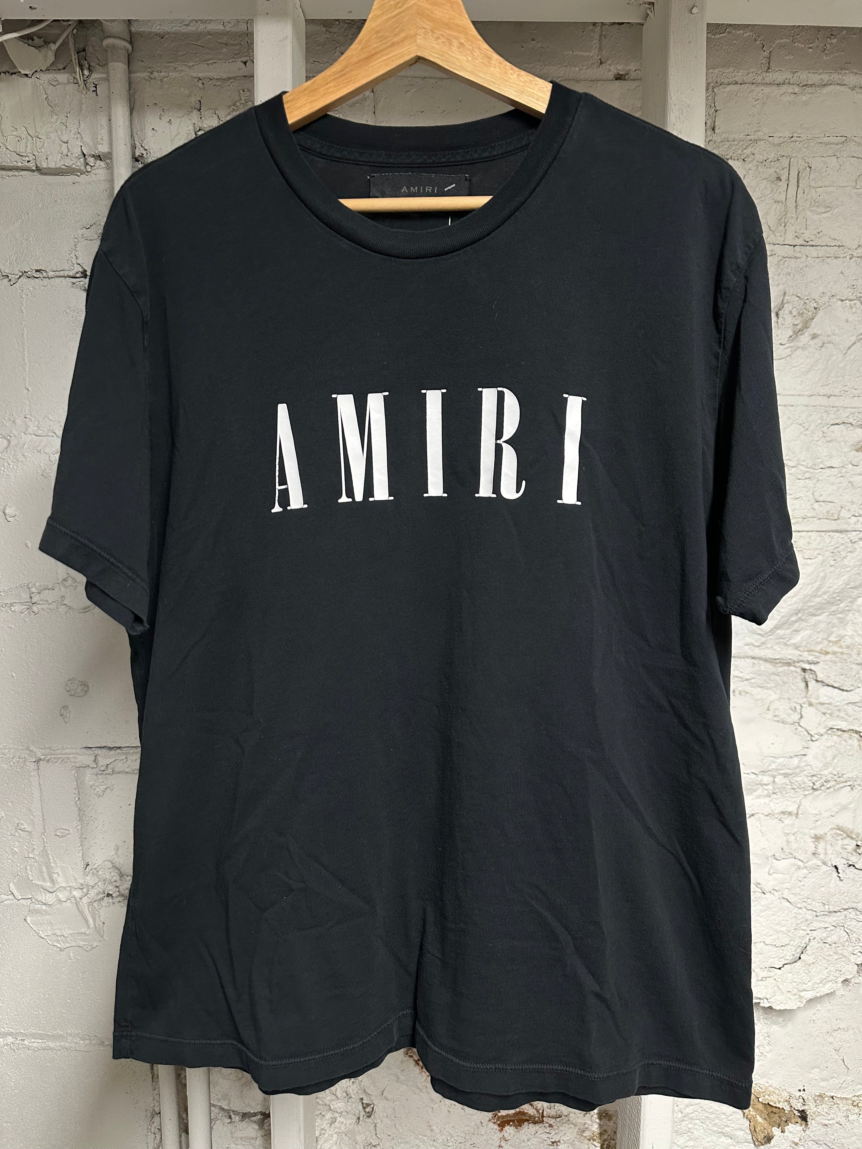 Amiri White Spellout Black T-Shirt Sz S