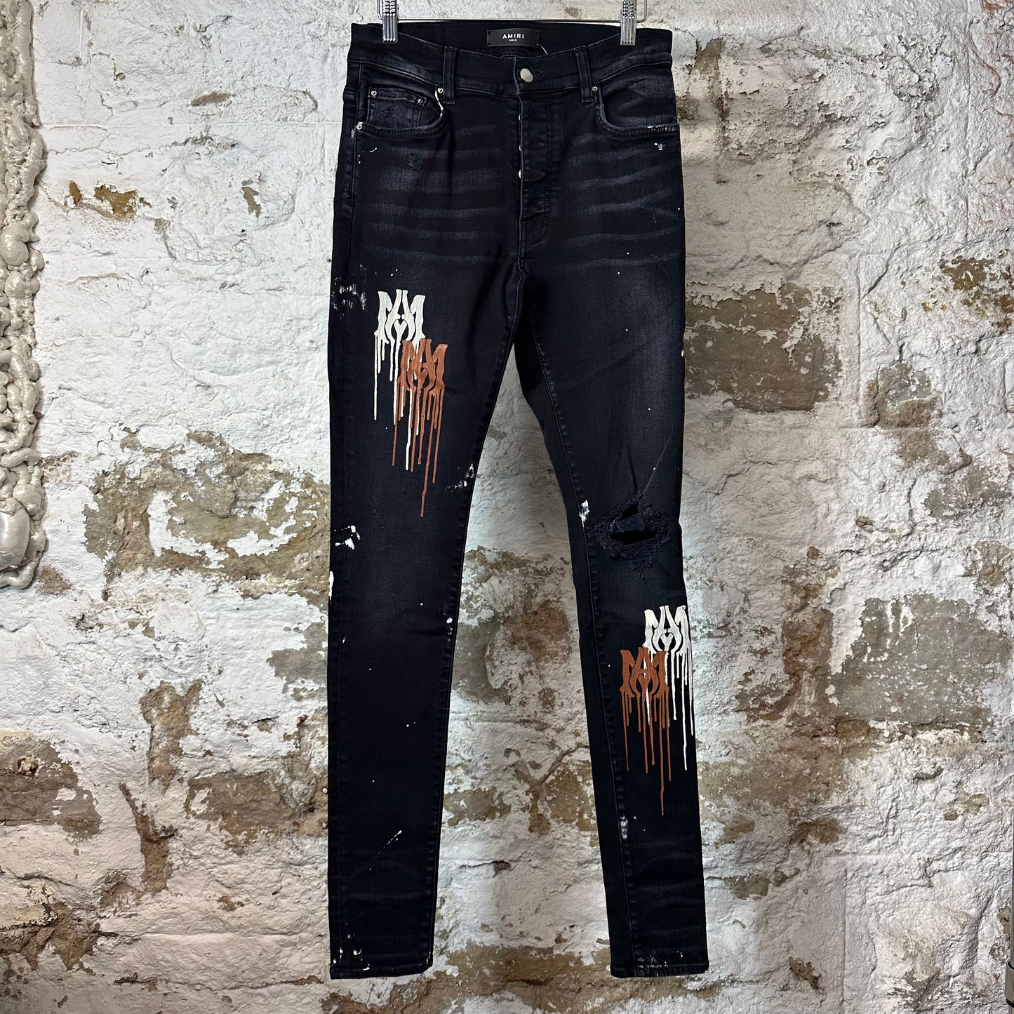 Amiri MA Drip Black Denim Jeans Sz 31
