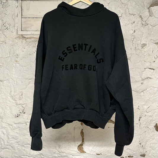 Fear of God Essentials Black Arc Logo Hoodie Sz M