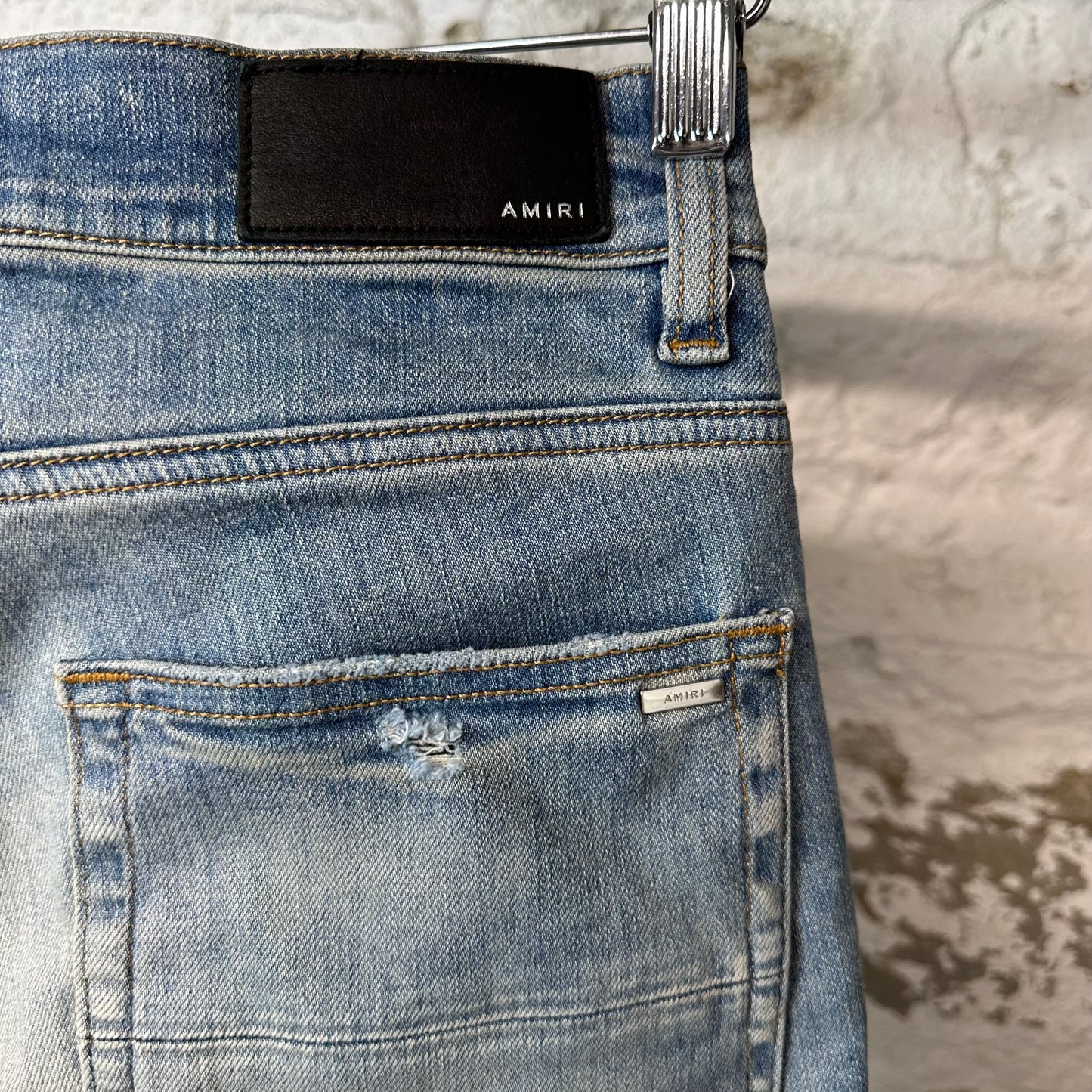 Amiri MX2 Blue Black Patch Blue Denim Jeans Sz 31
