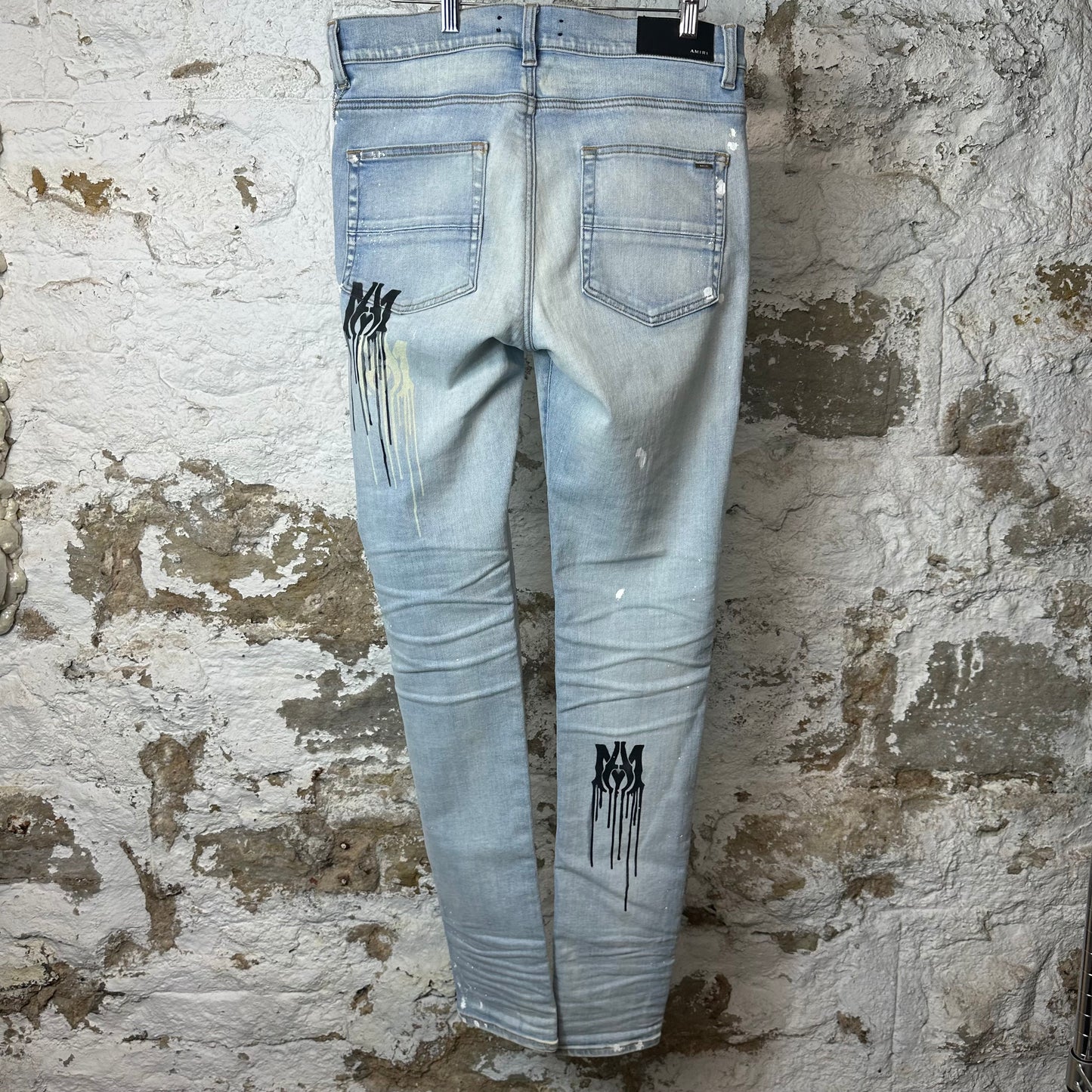 Amiri MA Drip Light Blue Denim Jeans Sz 33