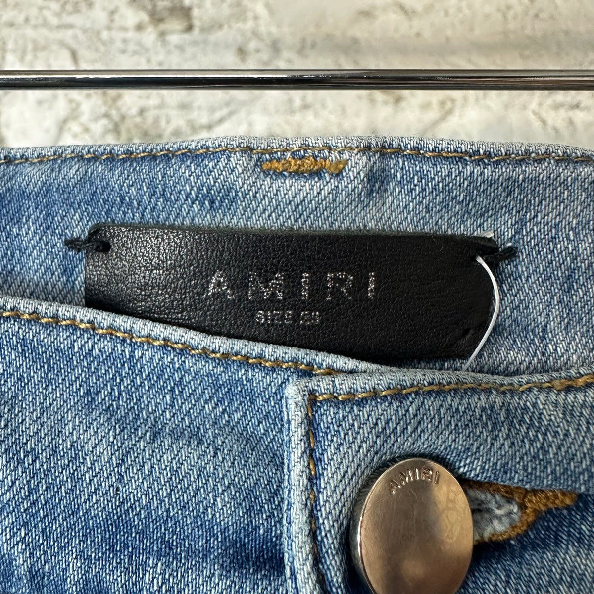 Amiri Black Paisley Star Blue Denim Jeans Sz 28