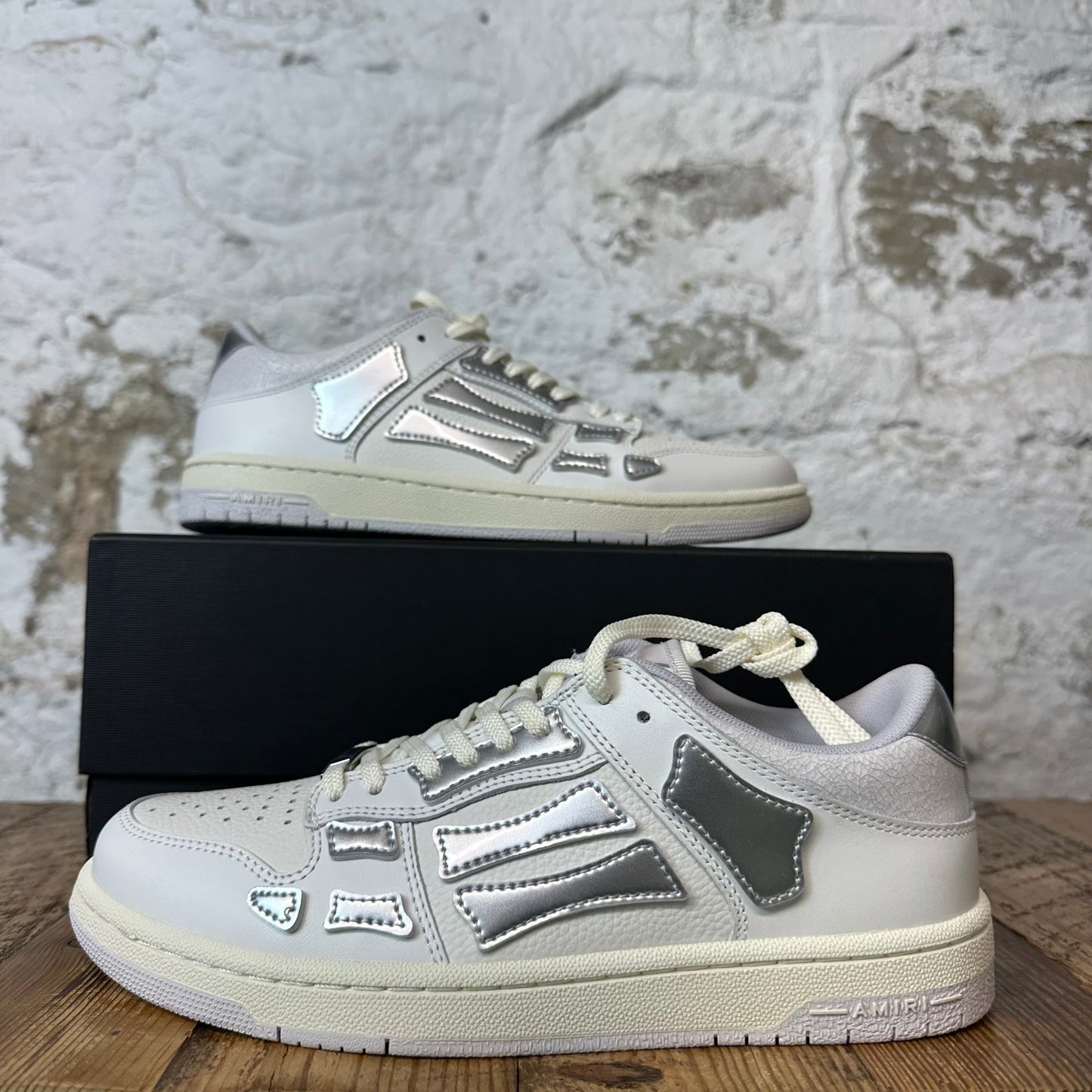 Amiri Silver Skeleton White Cream Sneaker Sz 6.5 (39) DS