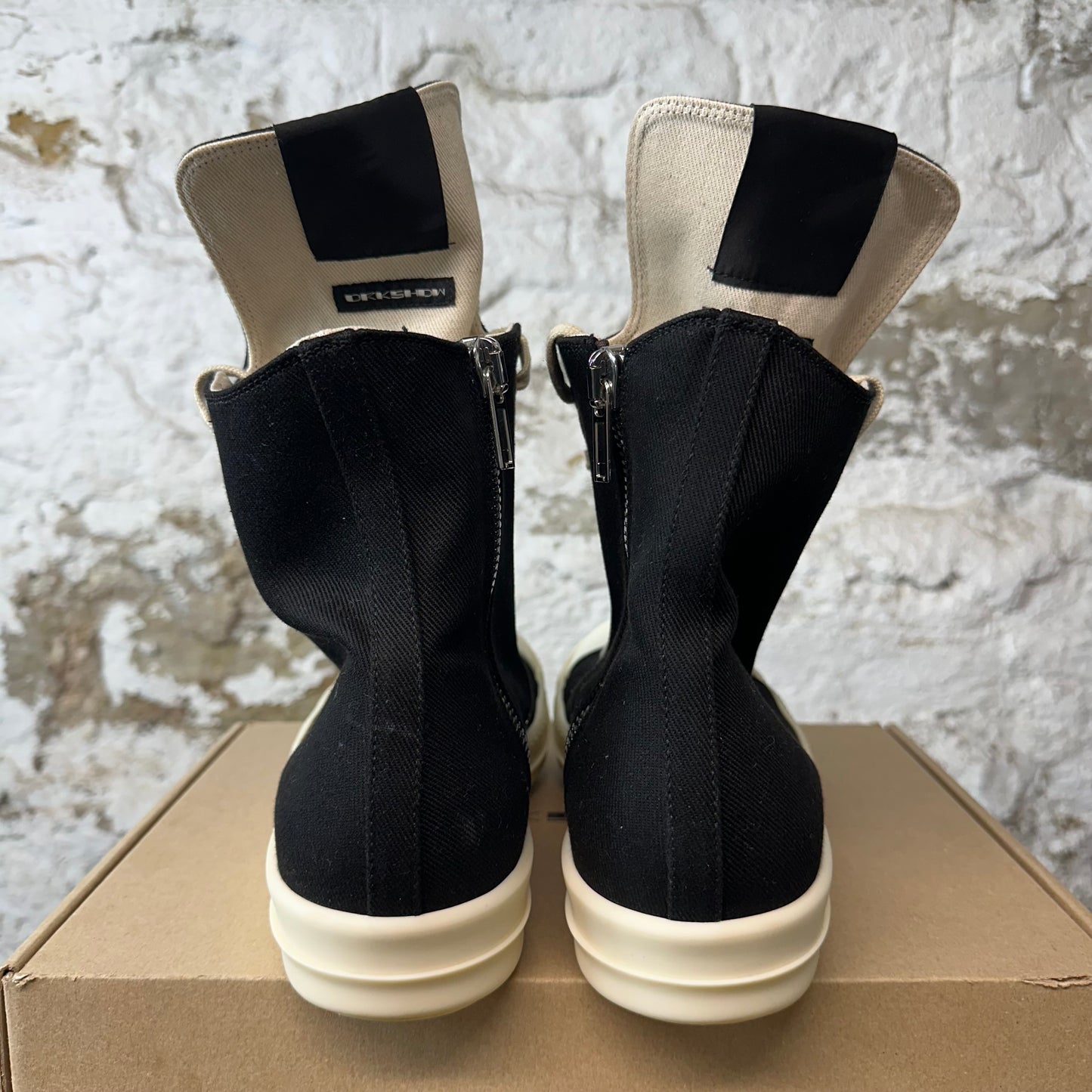 Rick Owens High Hollywood Black Milk Sneaker Sz 11 (44)