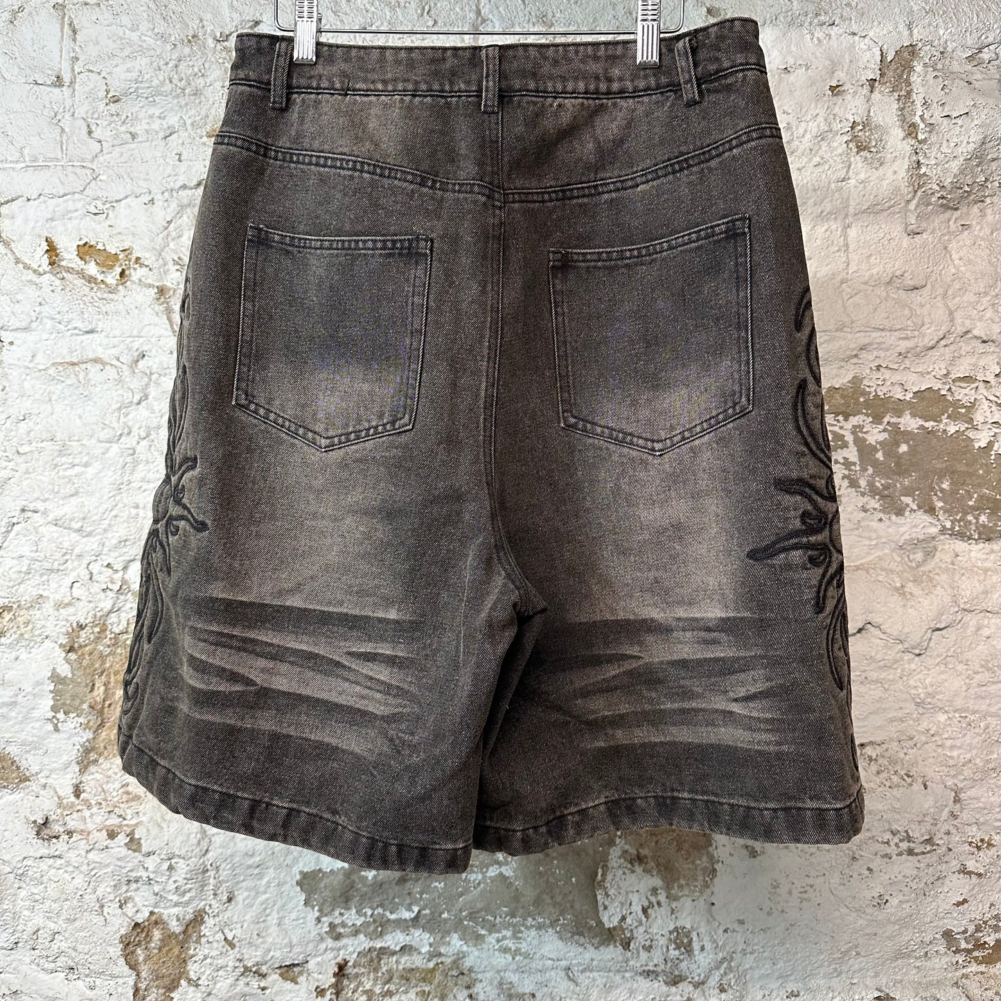 Vale Black Flare Jean Shorts