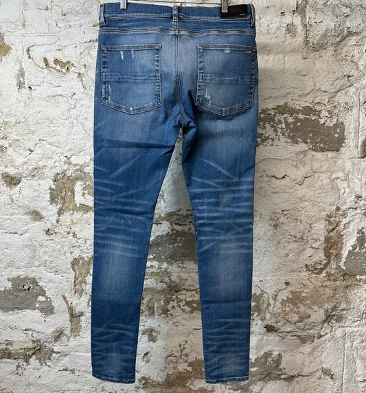 Amiri Plain Blue River Indigo Denim Jeans Sz 34