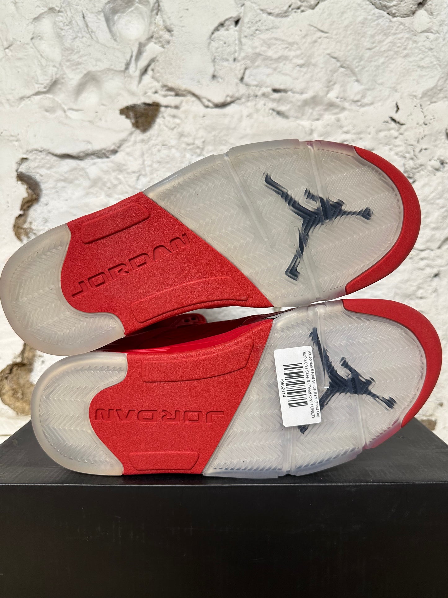 Air Jordan 5 Red Suede Sz 9